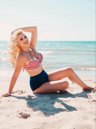 GESTREIFTES COLORBLOCK BIKINI SET