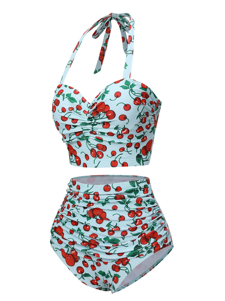 GRÜN CHERRY HALFTER BADEANZUG