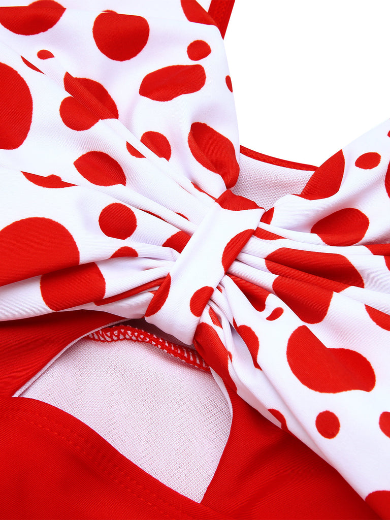 1930er Polka Dot Patchwork Badeanzug