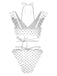1970er Polka Dot Schnürung Rüschen Bikini Set