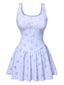 Lavendel 1940er Blumen Tasten Swim Kleid