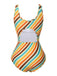 1960er Diagonale Streifen Hohl Einteiliger Badeanzug
