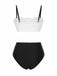 Schwarz & Weiß 1930er Farbblock Spitze Bikini Set