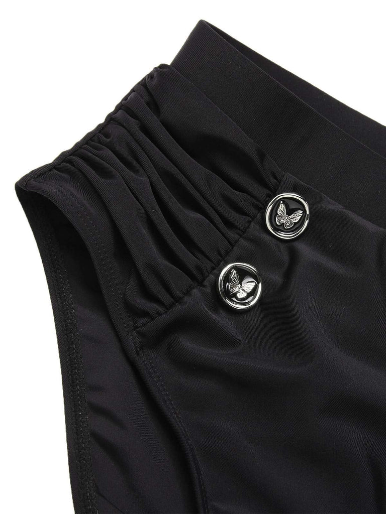 Schwarz & Weiß 1930er Farbblock Spitze Bikini Set