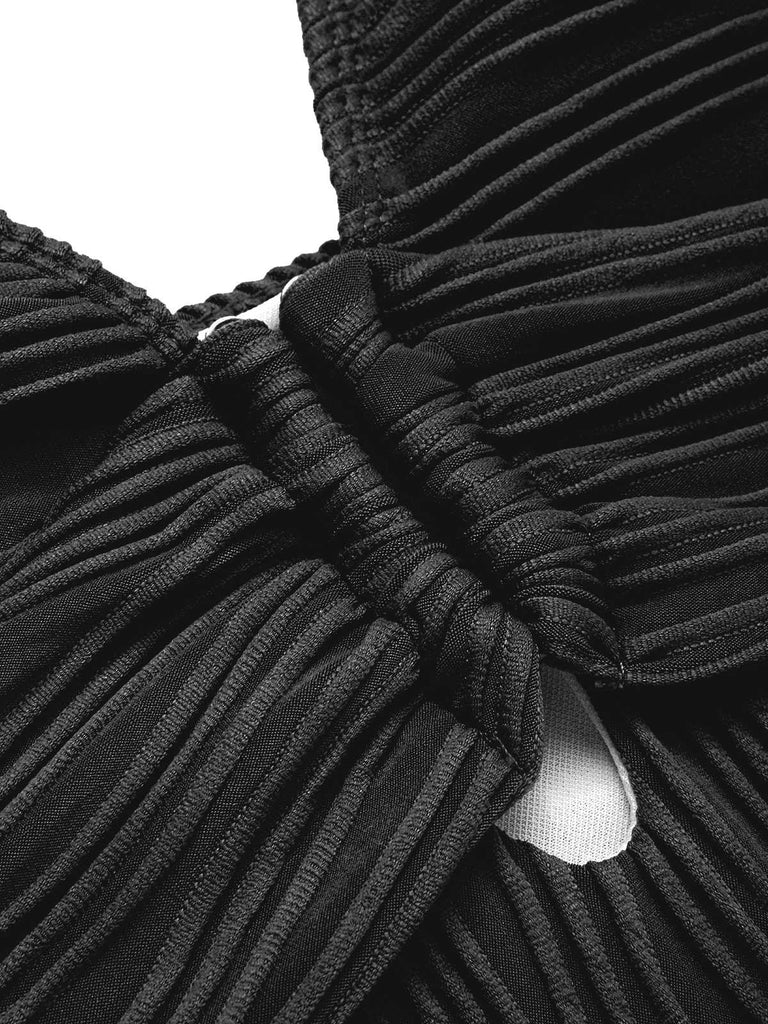 1950er Halter Hohl U-Ring Strukturiert Badeanzug