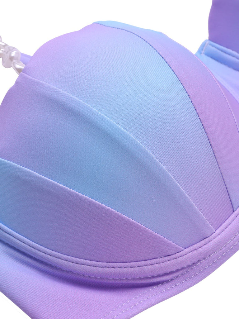 1960er Perle-Träger Muschel Ombre Bikini Set