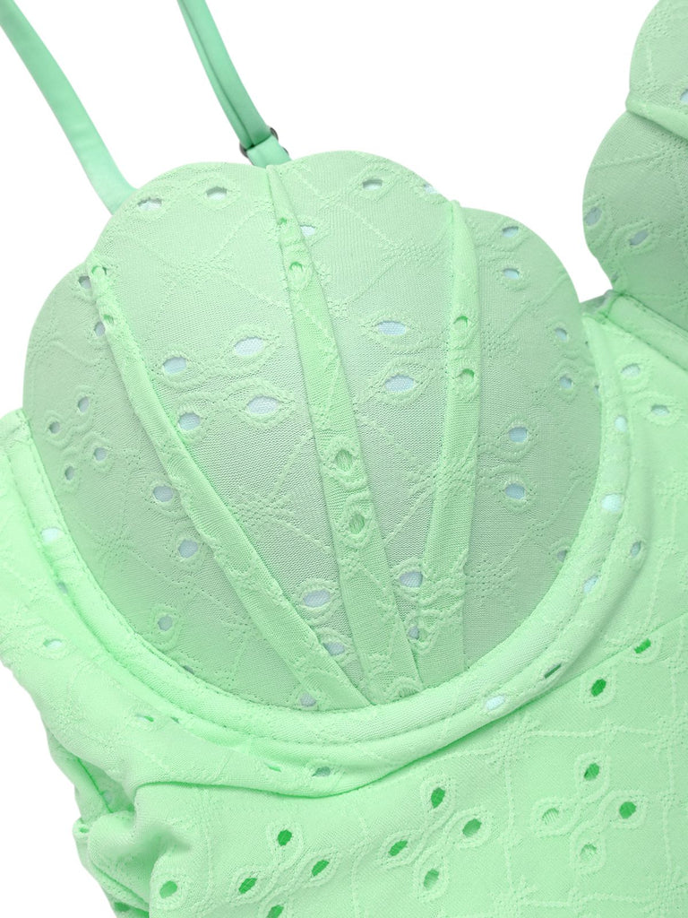 1940er Spaghetti Träger Ösenschale Tankini Set