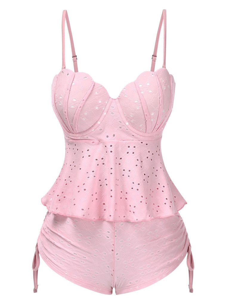 1940er Spaghetti Träger Ösenschale Tankini Set