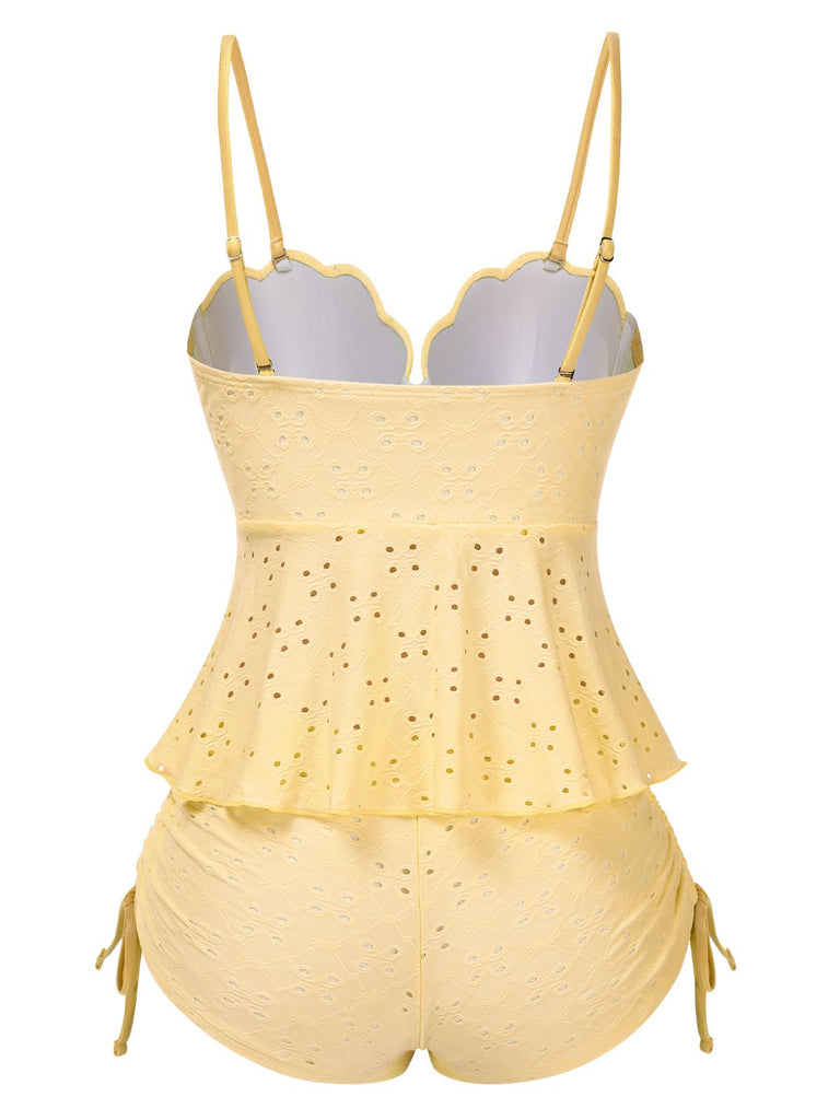 1940er Spaghetti Träger Ösenschale Tankini Set