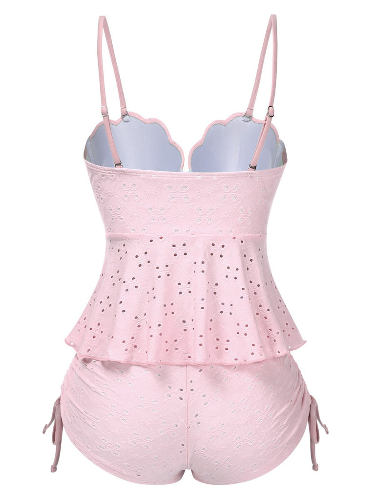 1940er Spaghetti Träger Ösenschale Tankini Set
