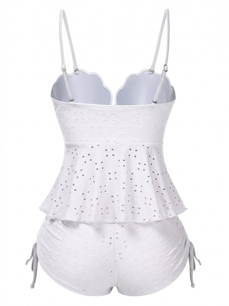 1940er Spaghetti Träger Ösenschale Tankini Set