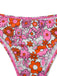 2PCS Multicolor 1950er Karikatur Blumen Bikini Set & Cover-Up