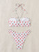 Weiß 1950er Halter Kirsche Bikini Set