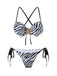 Schwarz & Weiß 1950er Zebra Streifen Seestern Bikini Set