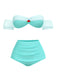 Gelb 1970er Belle Princess Stil Rose Puff Bikini Set