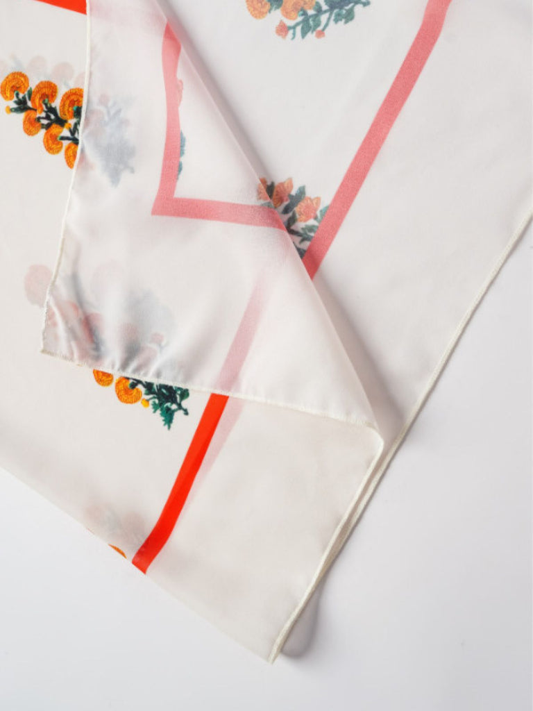 2PCS Weiß 1960er 3D-Blumen Spaghetti Träger Badeanzug & Cover-Up