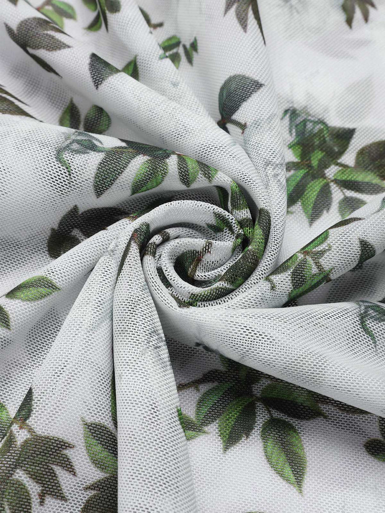 2PCS Grün 1930er Blatt Halter Badeanzug & Cover Up