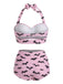 [Vorverkauf] Grüner 50er Bikini-Set mit Neckholder und Schnürung