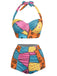 [Vorverkauf] Grüner 50er Bikini-Set mit Neckholder und Schnürung
