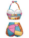 [Vorverkauf] Grüner 50er Bikini-Set mit Neckholder und Schnürung