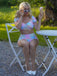 Mehrfarbig 1970er Puff Gingham Plaid Tankini Set