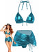 1970er Solide Halter Metallisch Bikini Set