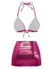 1970er Solide Halter Metallisch Bikini Set