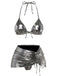 1970er Solide Halter Metallisch Bikini Set