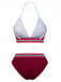 Rotes 80er Bikini-Set mit Glitzer und Neckholder