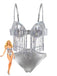Silber 1970er Holographisch Pailletten Fransen Bikini Set