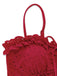 Rot 1960er Bestickt Cutout Rüschen Tankini Set