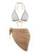 70er Badeanzug & Cover-Up mit 3D-Kamelie und Folien-Print