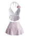 80er Bikini-Set mit Neckholder und Blumen