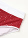 1940er Lochstickerei Hohe Taille Farbblock Tankini Set