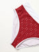 1940er Lochstickerei Hohe Taille Farbblock Tankini Set