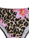 3PCS 1960er Leopard Druck Blumen Bikini Set & Cover Up