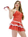 Rot 1940er Polka Dot Halter Bogen Einteilig Badeanzugkleid