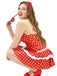 Rot 1940er Polka Dot Halter Bogen Einteilig Badeanzugkleid