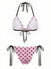 [Vorverkauf] Rosa 1940er Polka Dot Spitze Bikini Set