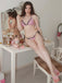 Rosa 1940er Polka Dot Spitze Bikini Set