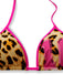 Braun 1950er Leopard Halter Farbblock Bikini Set