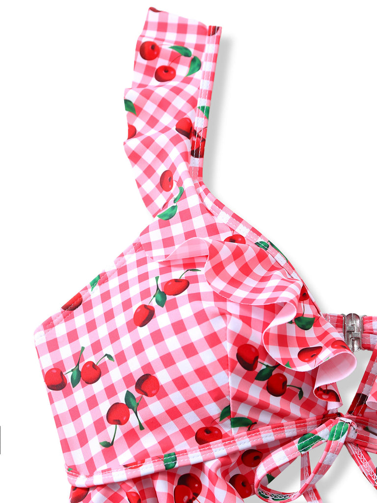 Roter Neckholder-Badeanzug aus den 1950er Jahren 5