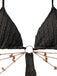 Beige 1930er Uni Metall Kette Cutout Einteilig Badeanzug