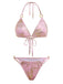 Rosa 80er Bikini-Set mit Triangle und Neckholder
