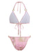 Rosa 80er Bikini-Set mit Triangle und Neckholder