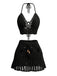 2PCS 1980er Uni Häkel Cover Up Set