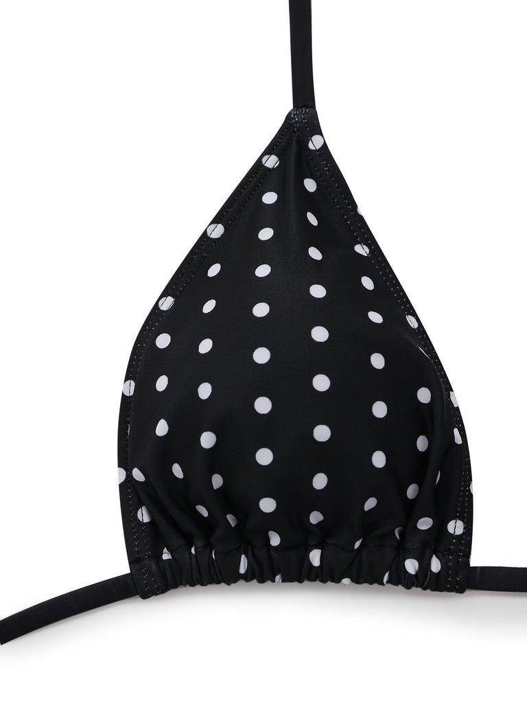 Schwarzes Tankini-Set im Stil der 1950er Jahre mit Raffungen, 4-teilig