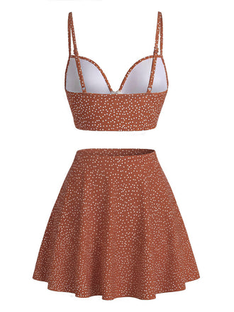 Tankini-Set mit Polka-Dots und Bügeln aus den 1950er Jahren, 3-teilig