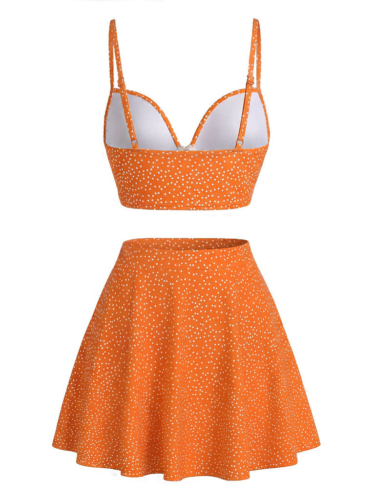 1950er Polka Dot Hohe Taille Bikini Set & Cover-Up