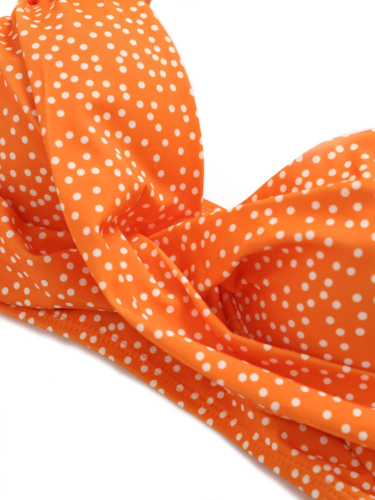1950er Polka Dot Hohe Taille Bikini Set & Cover-Up